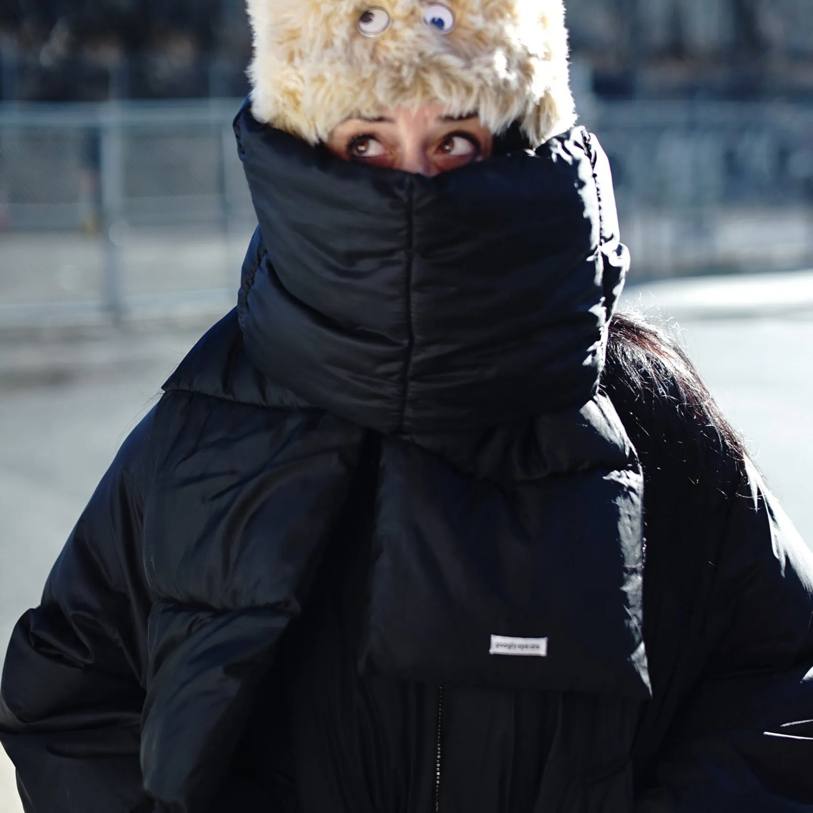 SCARF: Googly Eye cru Comforter Scarf