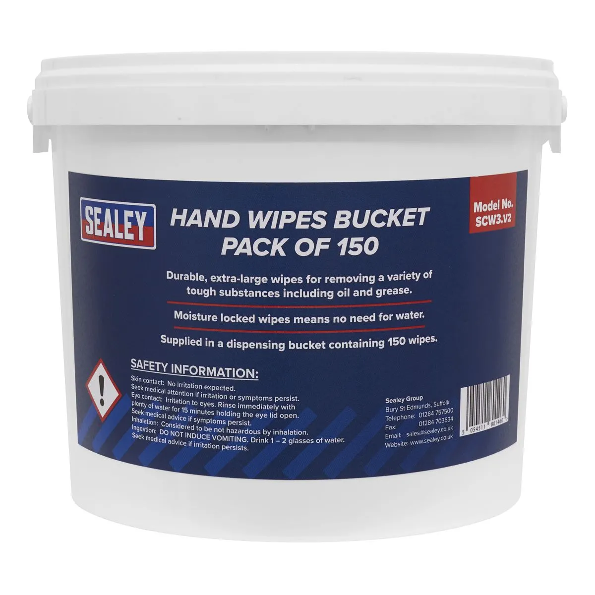 Sealey Hand Wipes Bucket - Pack of 150