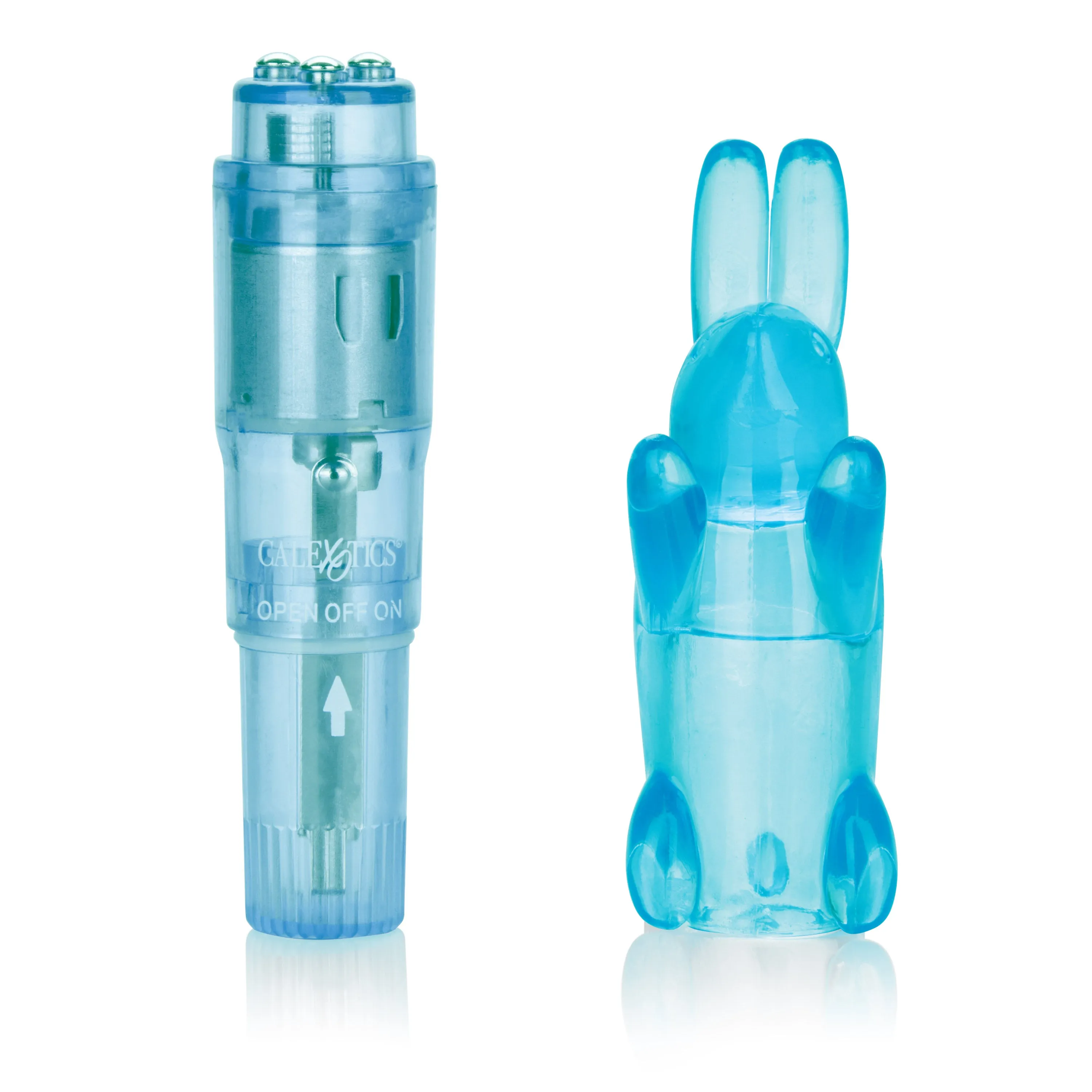 Shane's World Pocket Party Blue | Compact Massager with Removable Flickering Bunny Sleeve