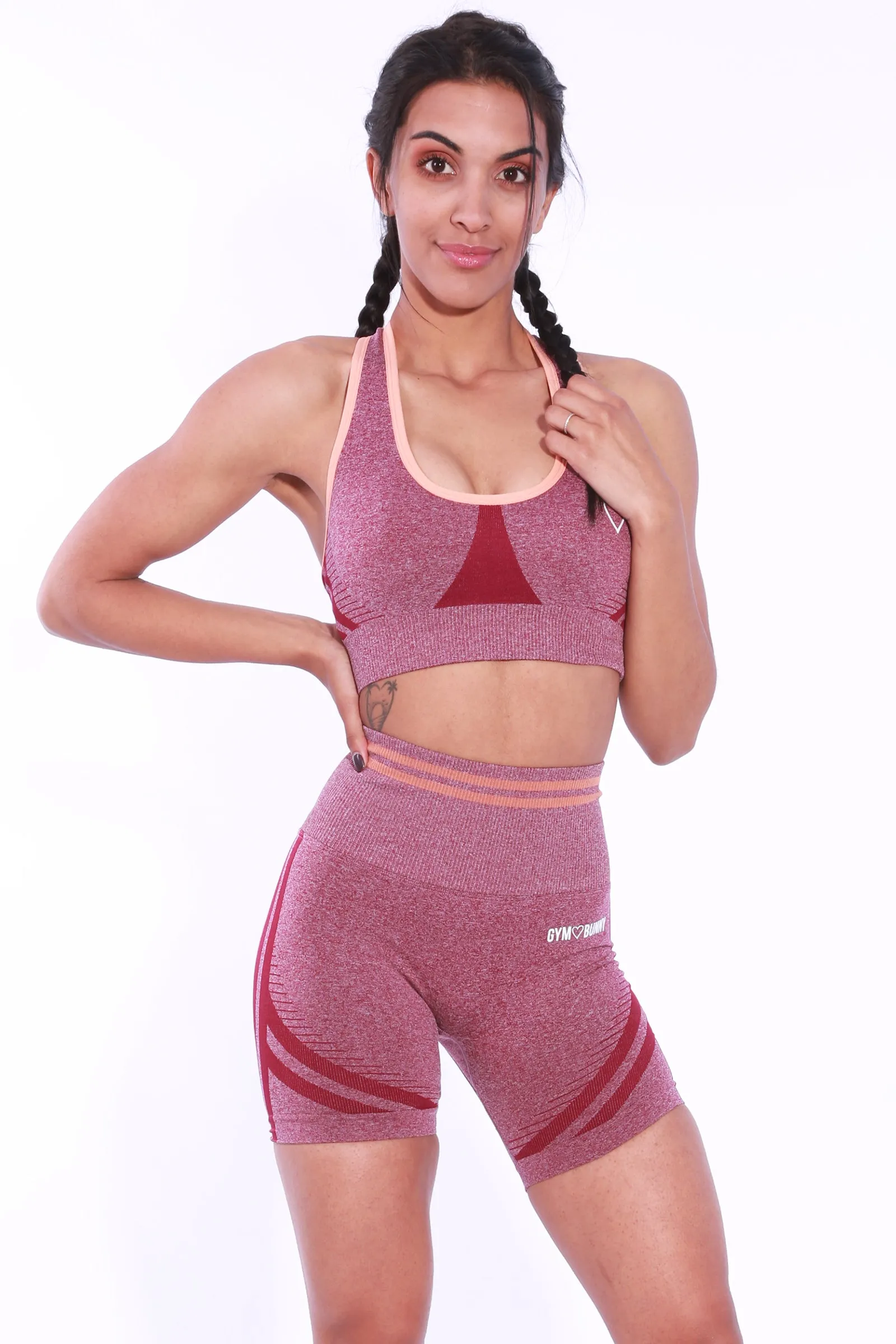Shapewear GymBunny Seamless padded bra top - Burgundy