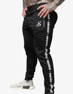 Shredded Taped Gym Joggers - Black