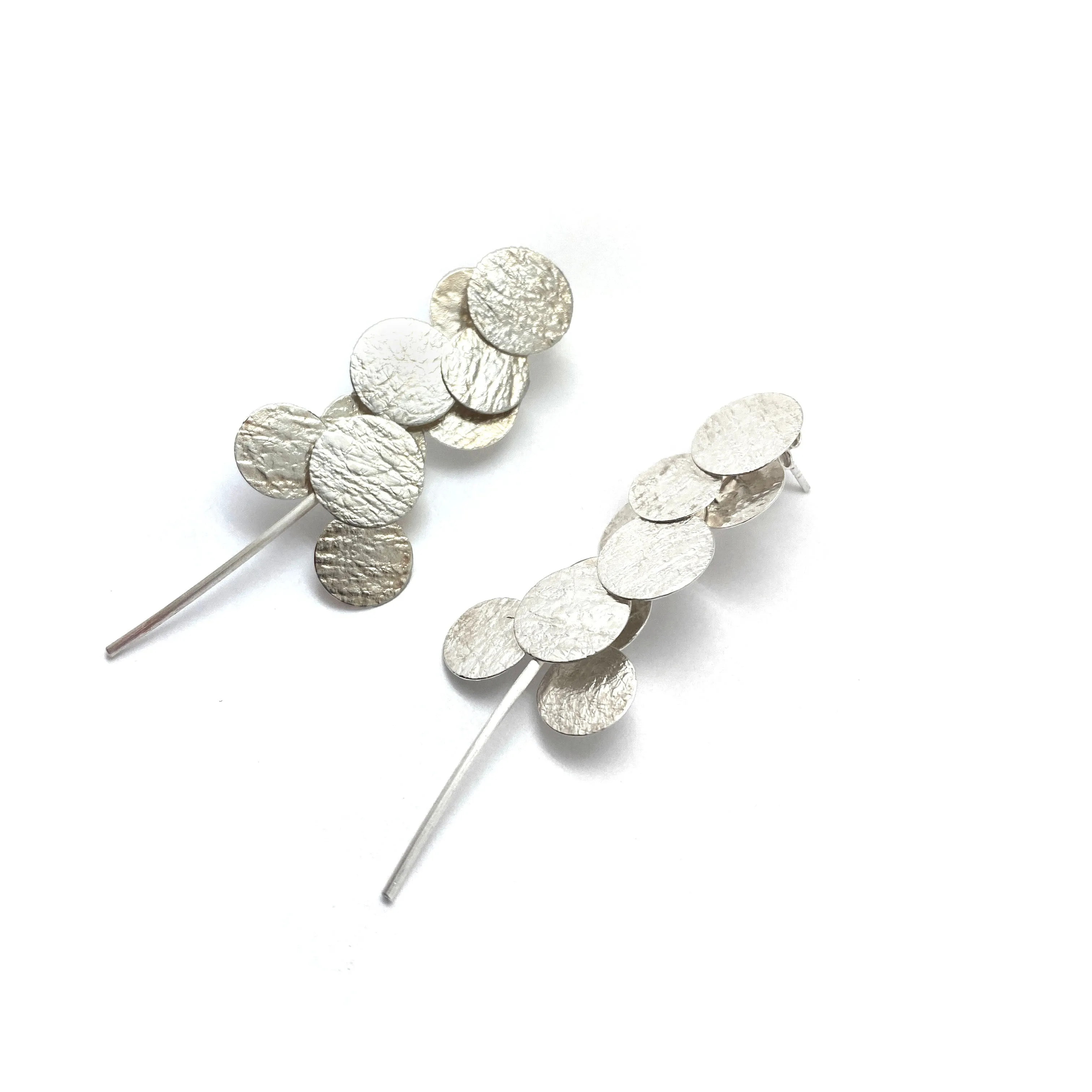 Silver Cluster Earrings