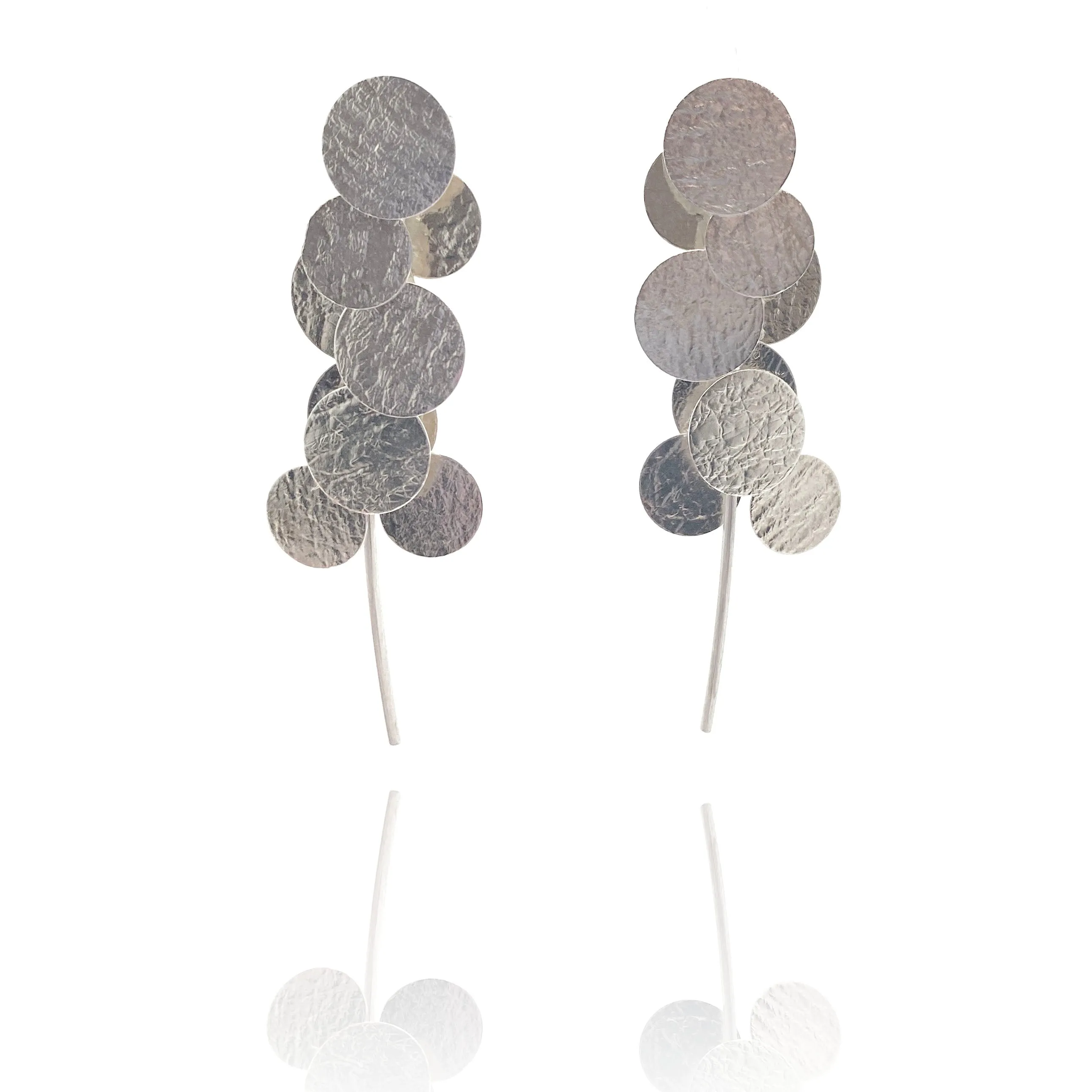 Silver Cluster Earrings
