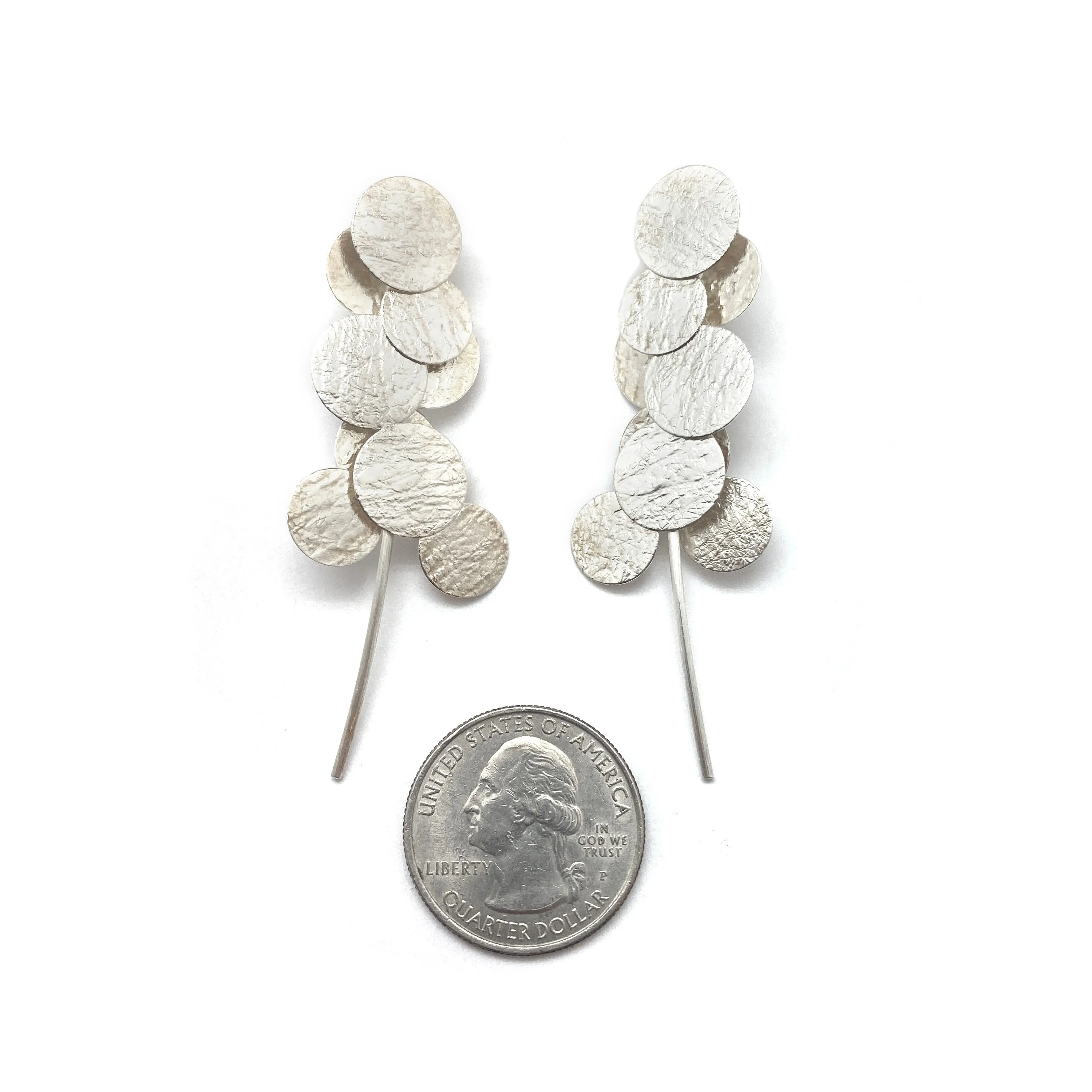 Silver Cluster Earrings