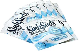 SinkSuds Travel Laundry Detergent Liquid Soap   Odor Eliminator for All Fabrics Including Delicates, (TSA Compliant), 8 Sink-Packets (0.25 fl oz each)
