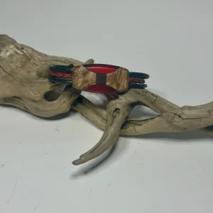 SMALL ELIPSE MIXED MEDIA AND LEATHER BRACELET WITH MAGNETIC CLASP  NL266