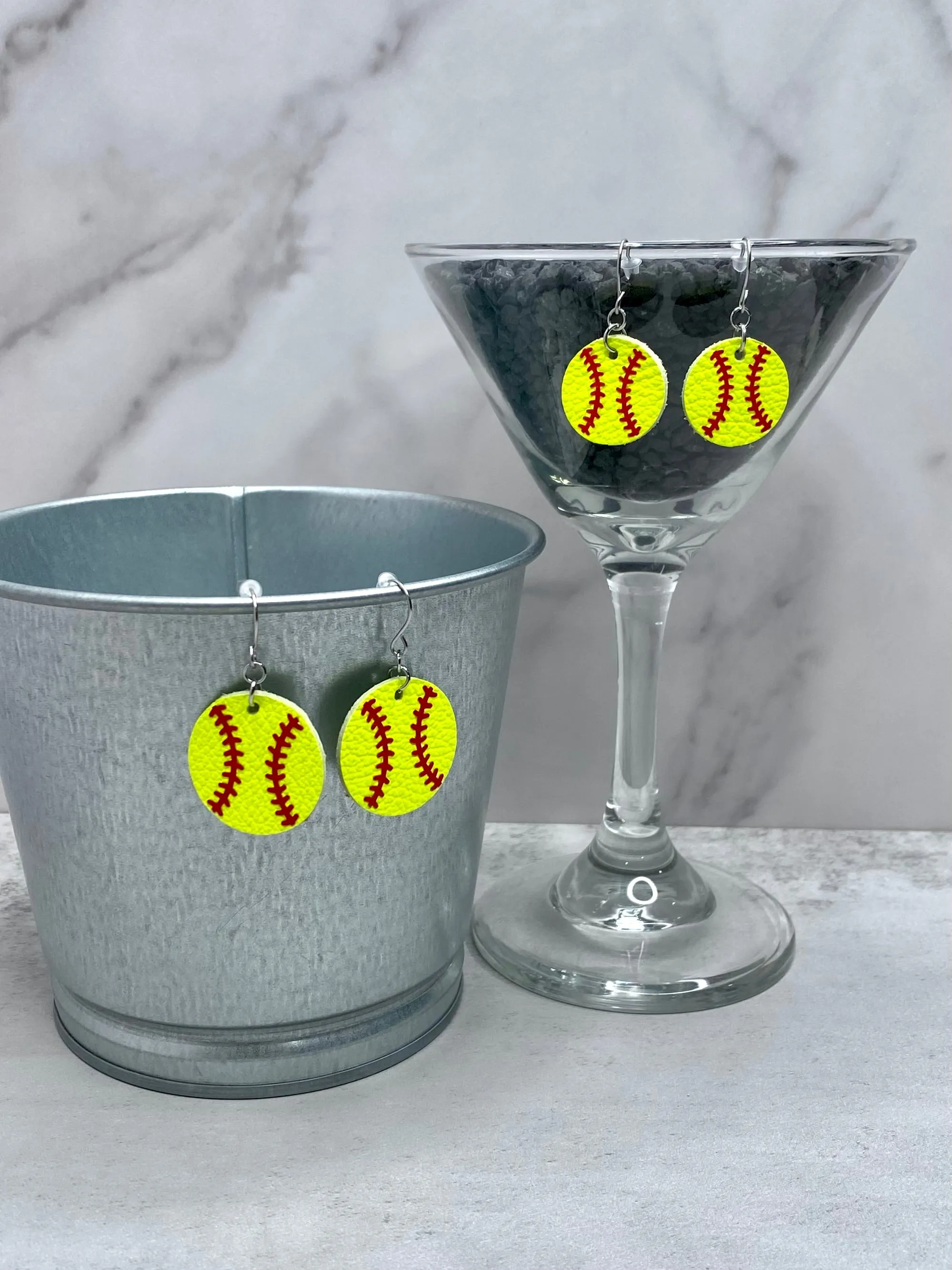 Small Softball Earrings