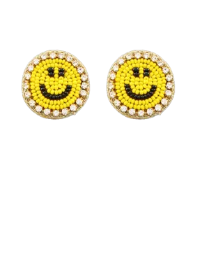 Smiley Face Beaded Earrings