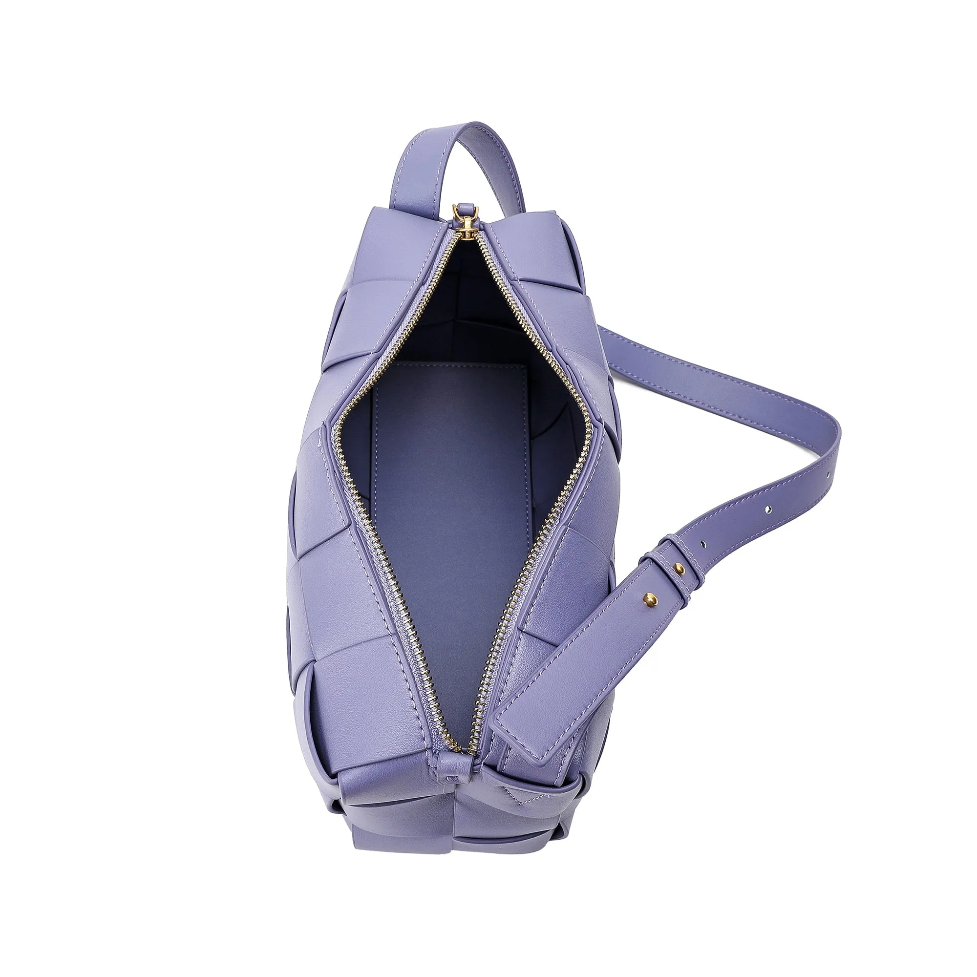 Smooth Woven Leather Hobo/Shoulder