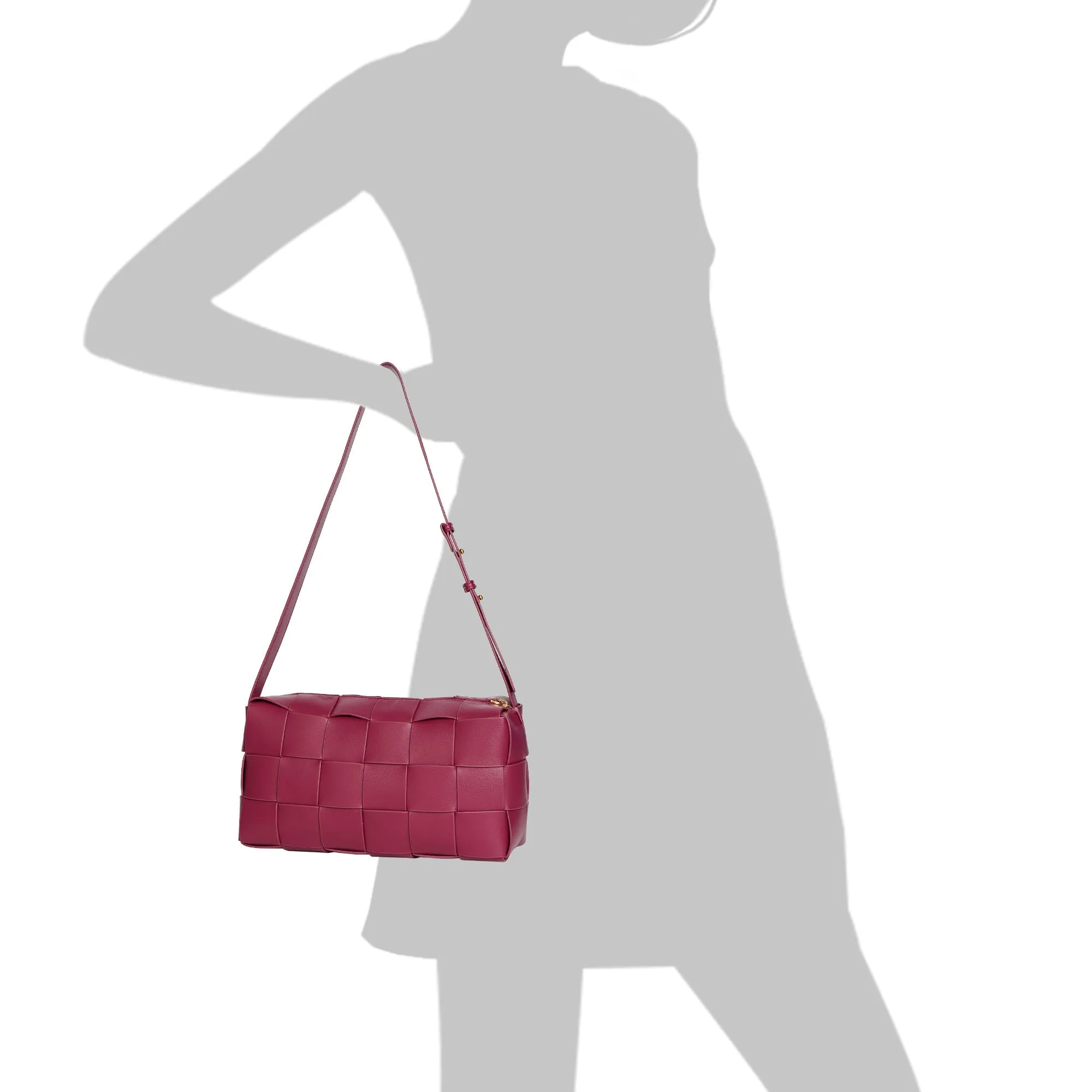 Smooth Woven Leather Hobo/Shoulder