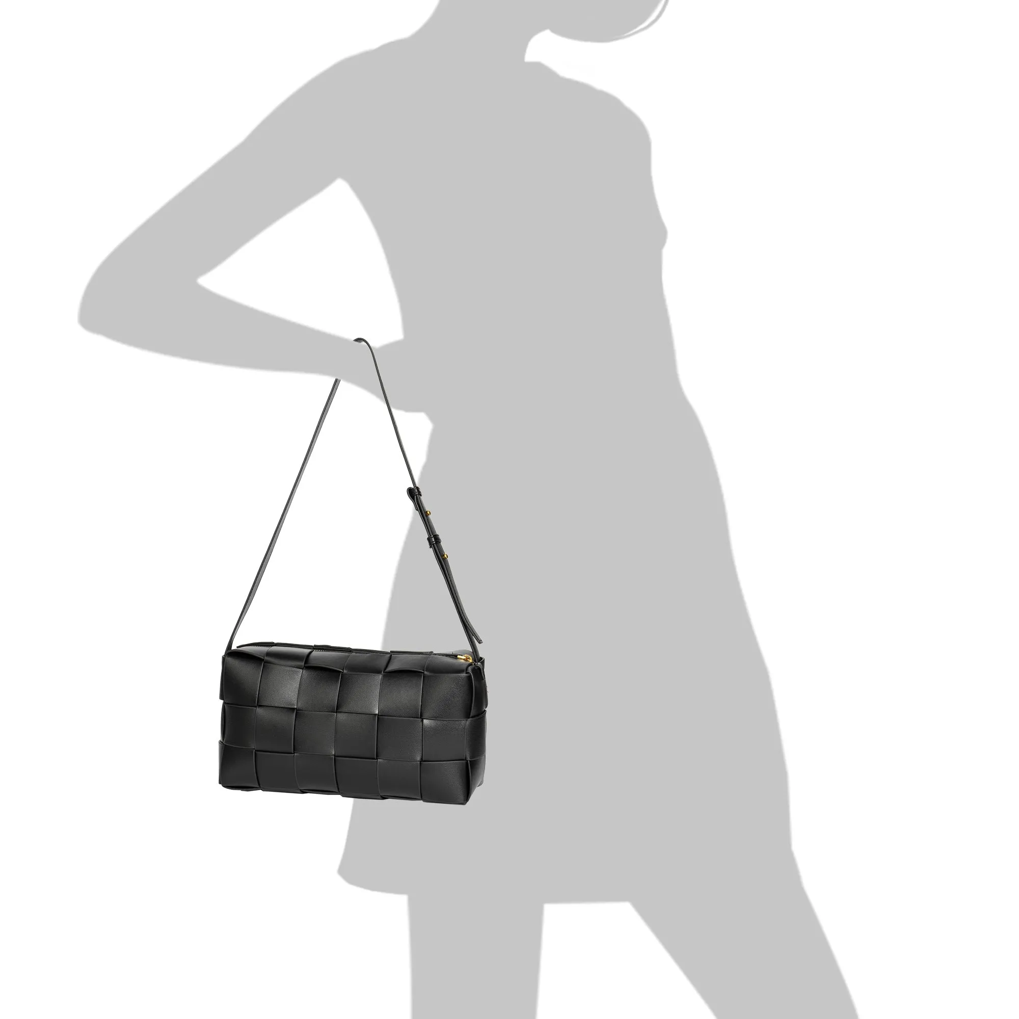 Smooth Woven Leather Hobo/Shoulder