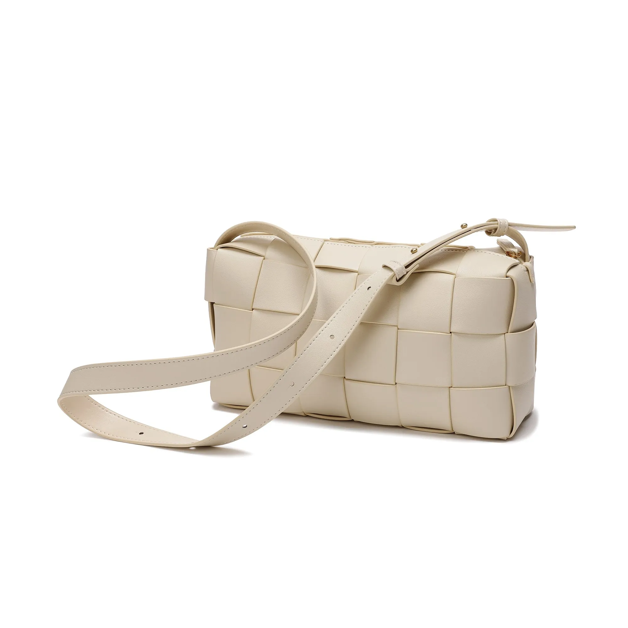 Smooth Woven Leather Hobo/Shoulder