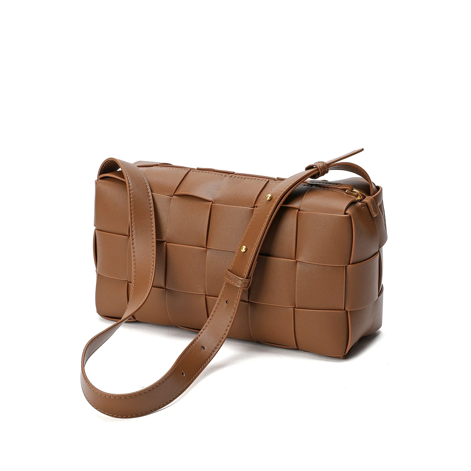 Smooth Woven Leather Hobo/Shoulder