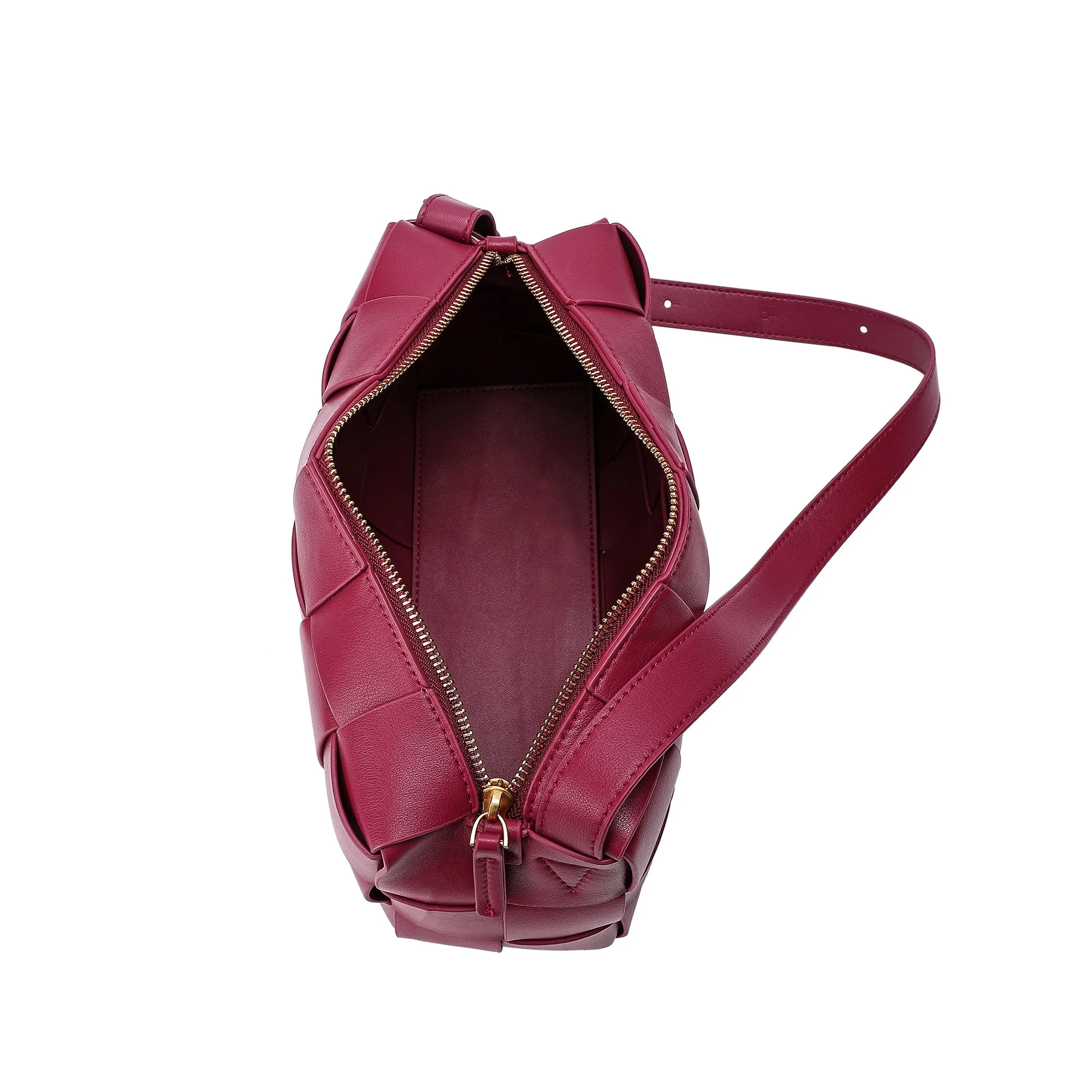 Smooth Woven Leather Hobo/Shoulder