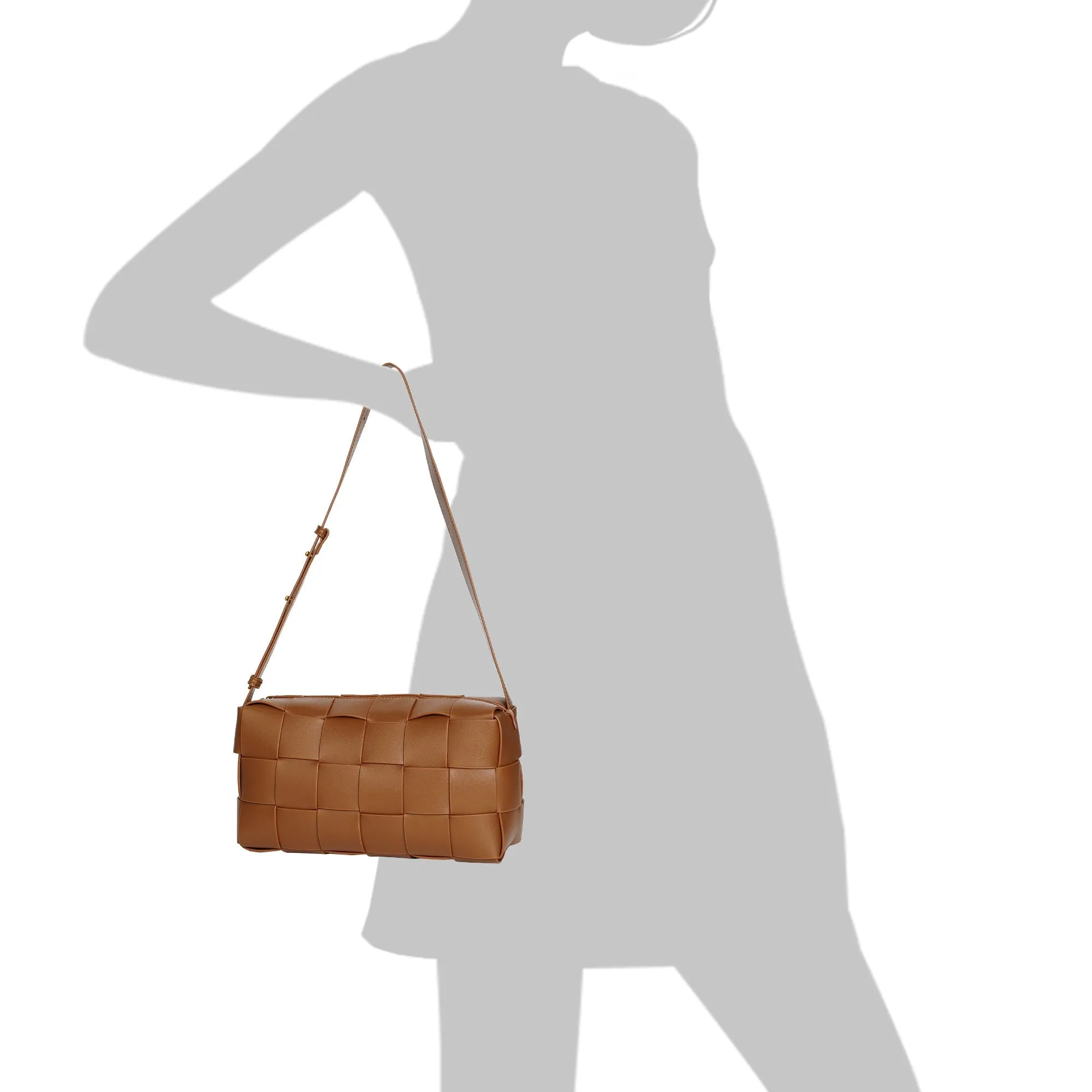 Smooth Woven Leather Hobo/Shoulder