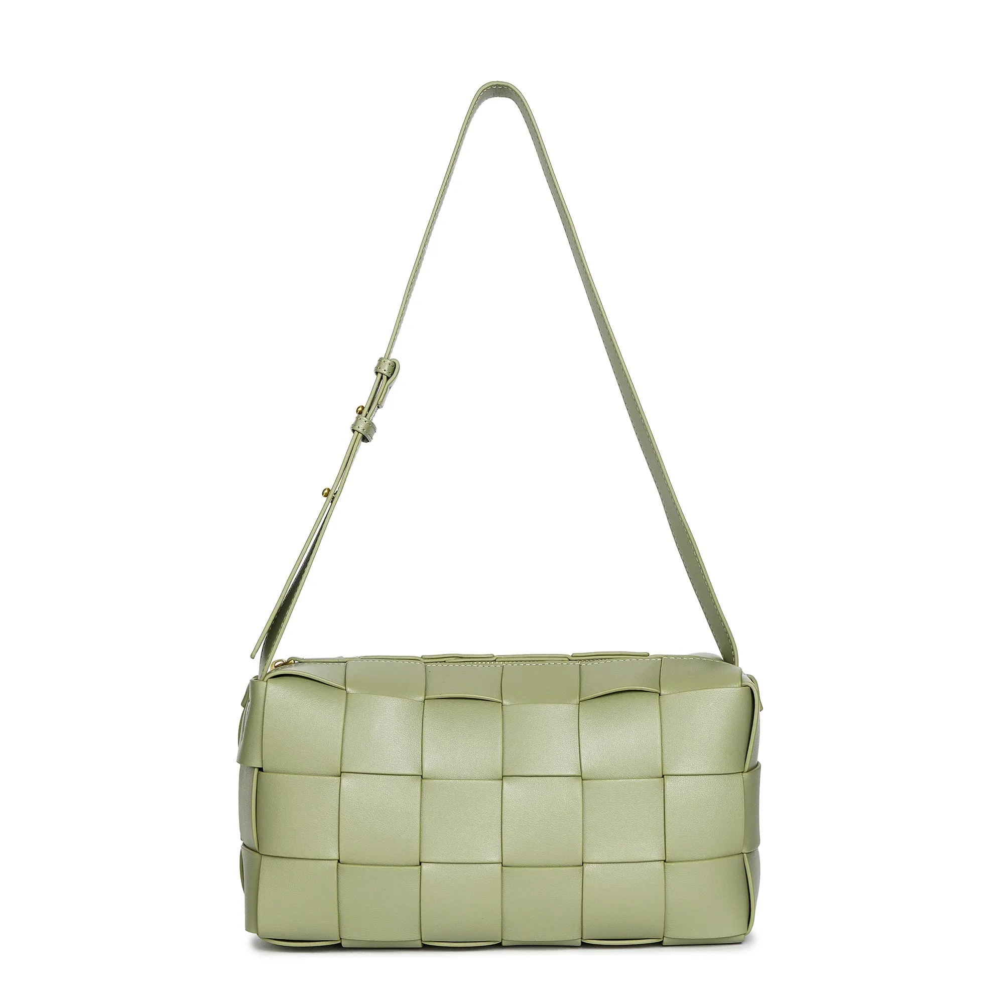 Smooth Woven Leather Hobo/Shoulder