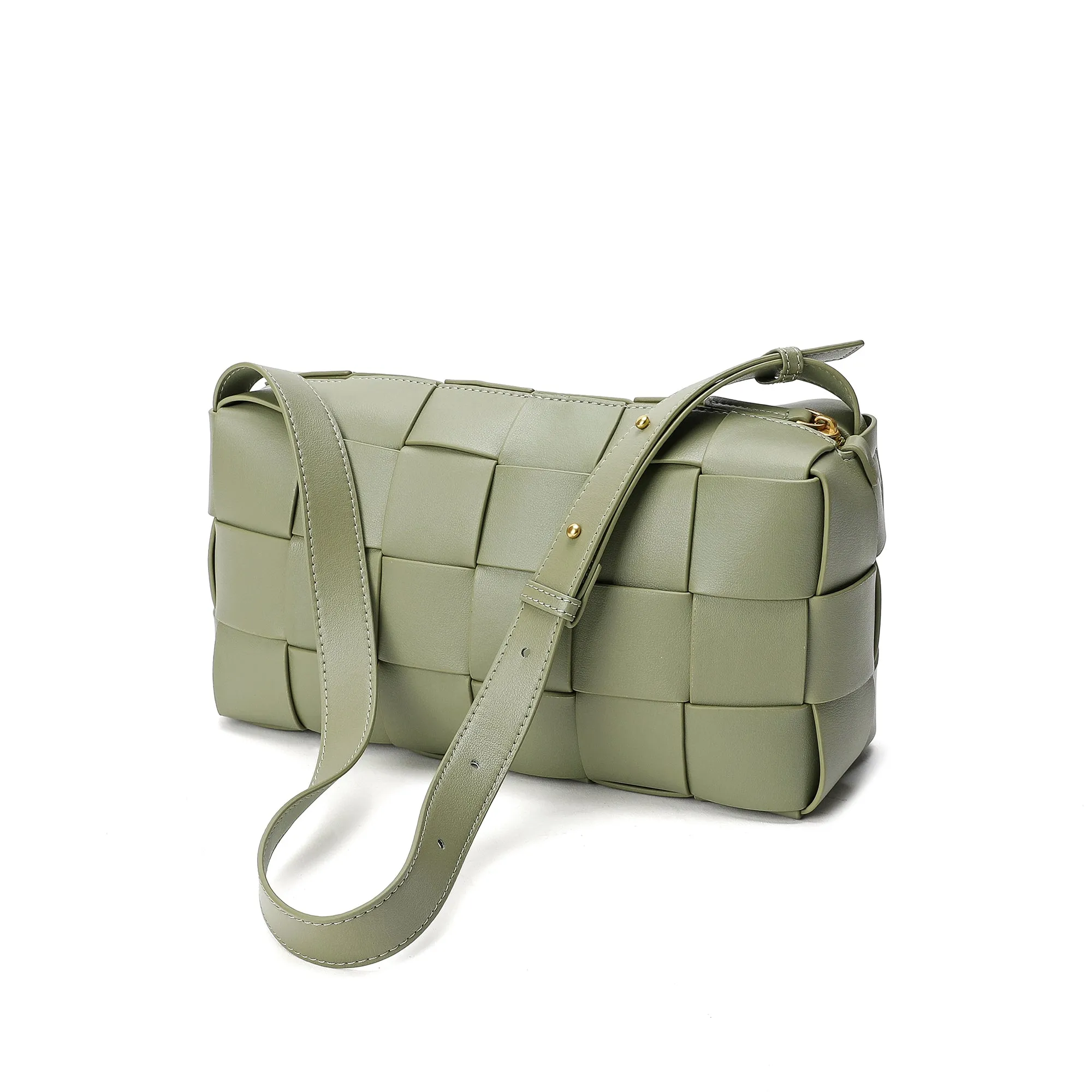 Smooth Woven Leather Hobo/Shoulder