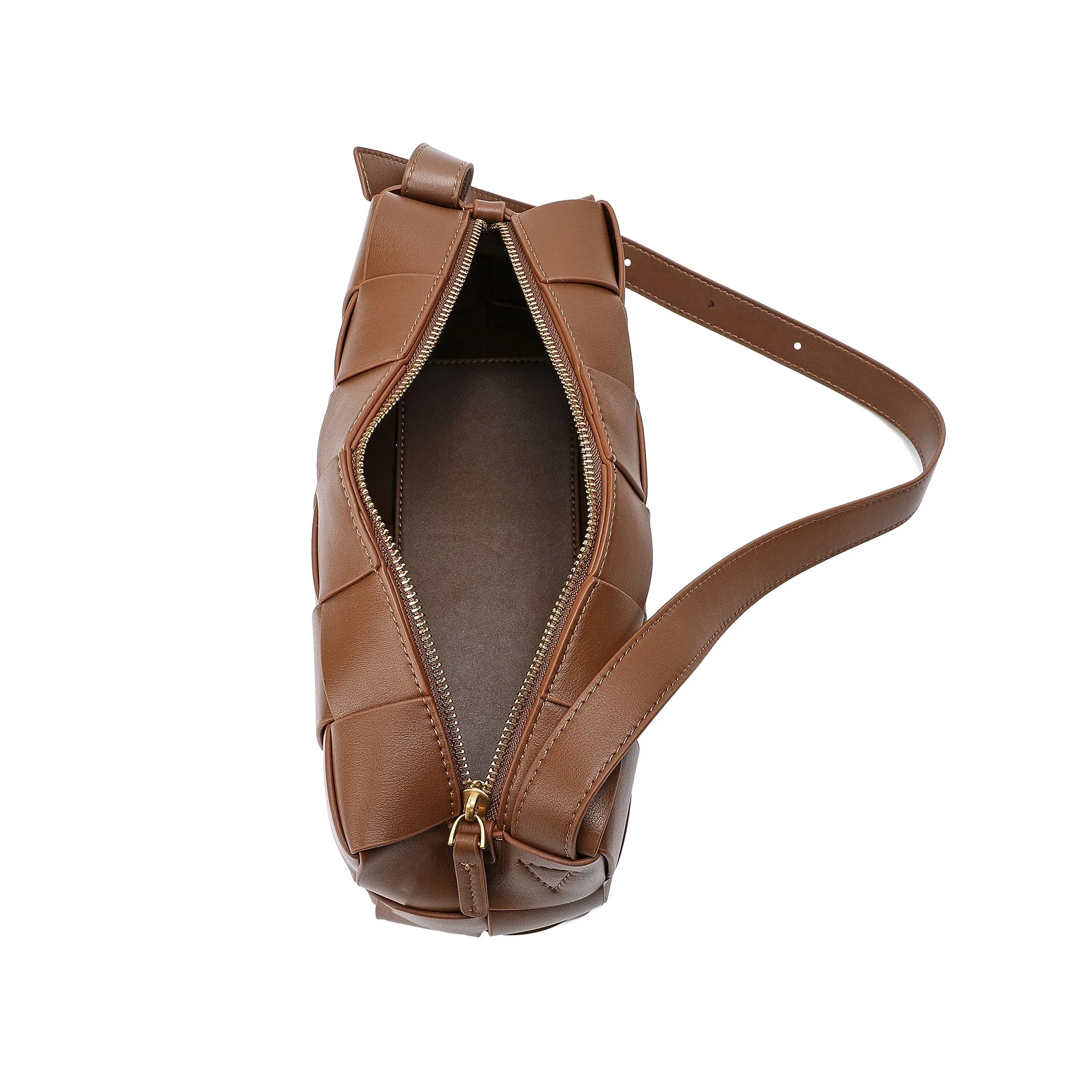 Smooth Woven Leather Hobo/Shoulder