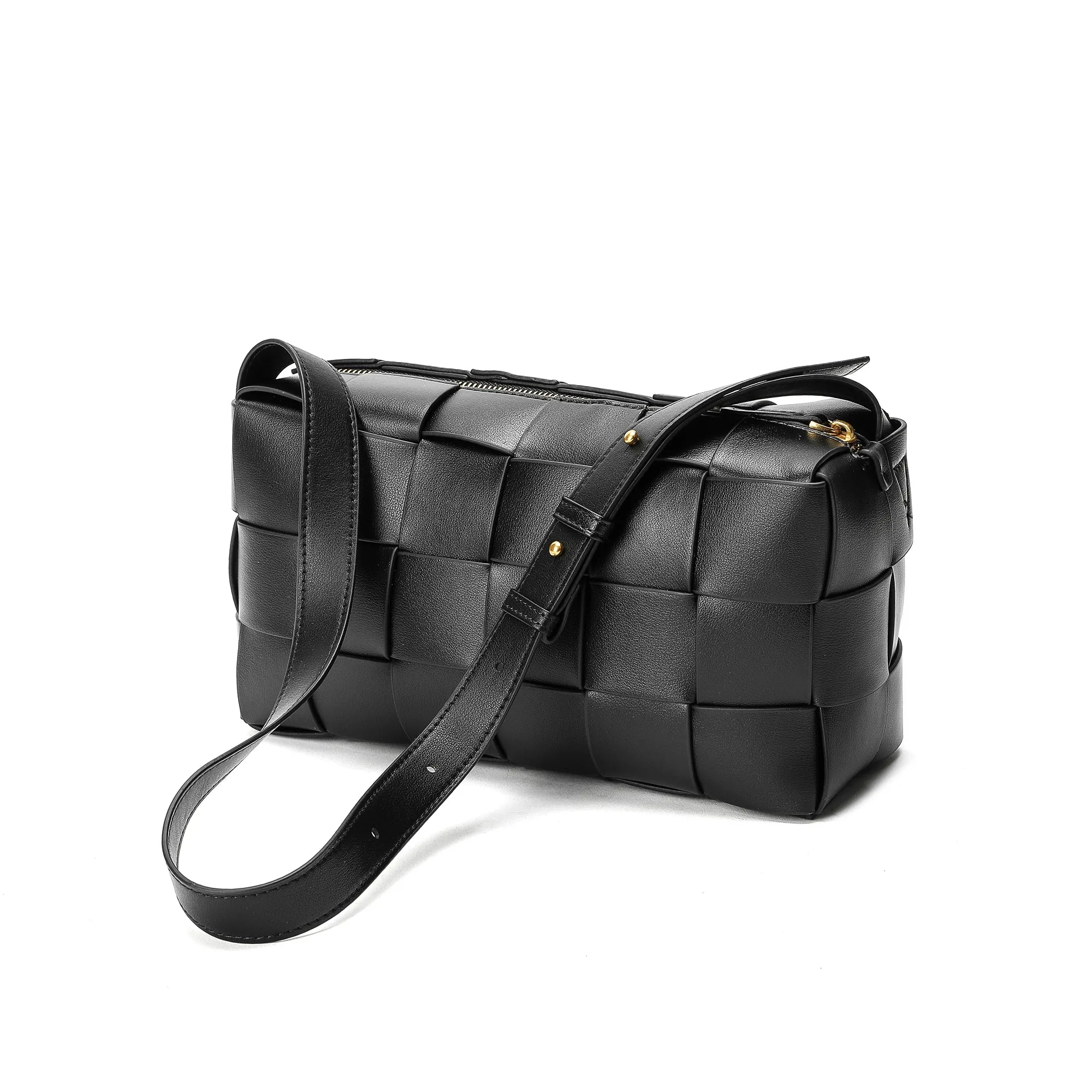 Smooth Woven Leather Hobo/Shoulder