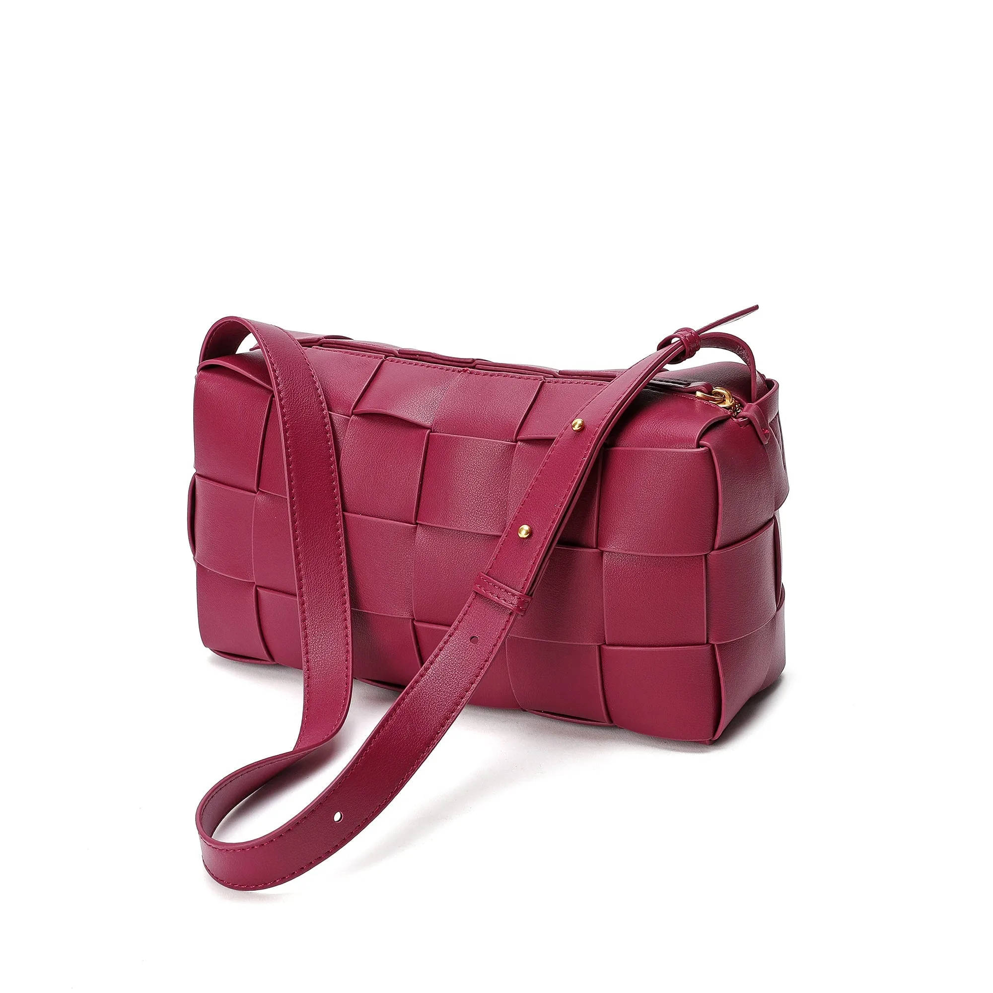 Smooth Woven Leather Hobo/Shoulder