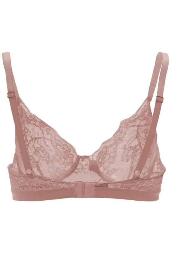 Soft Cup Lace Bra - Nude
