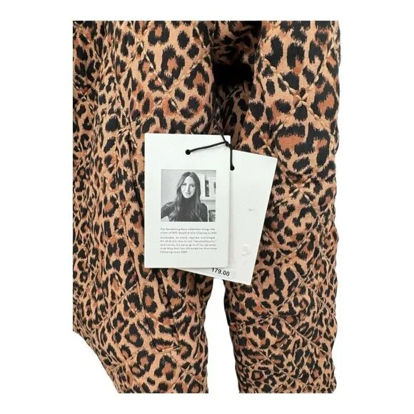 Something Navy Leopard Black Reversible Quilted Jacket NWT