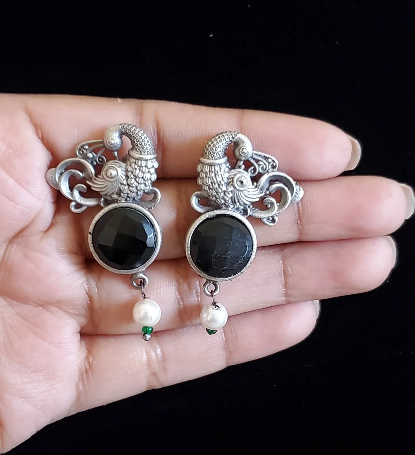 Sowji Trendy Earring With Oxidised Plating HL20 Black