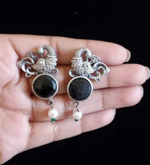 Sowji Trendy Earring With Oxidised Plating HL20 Black