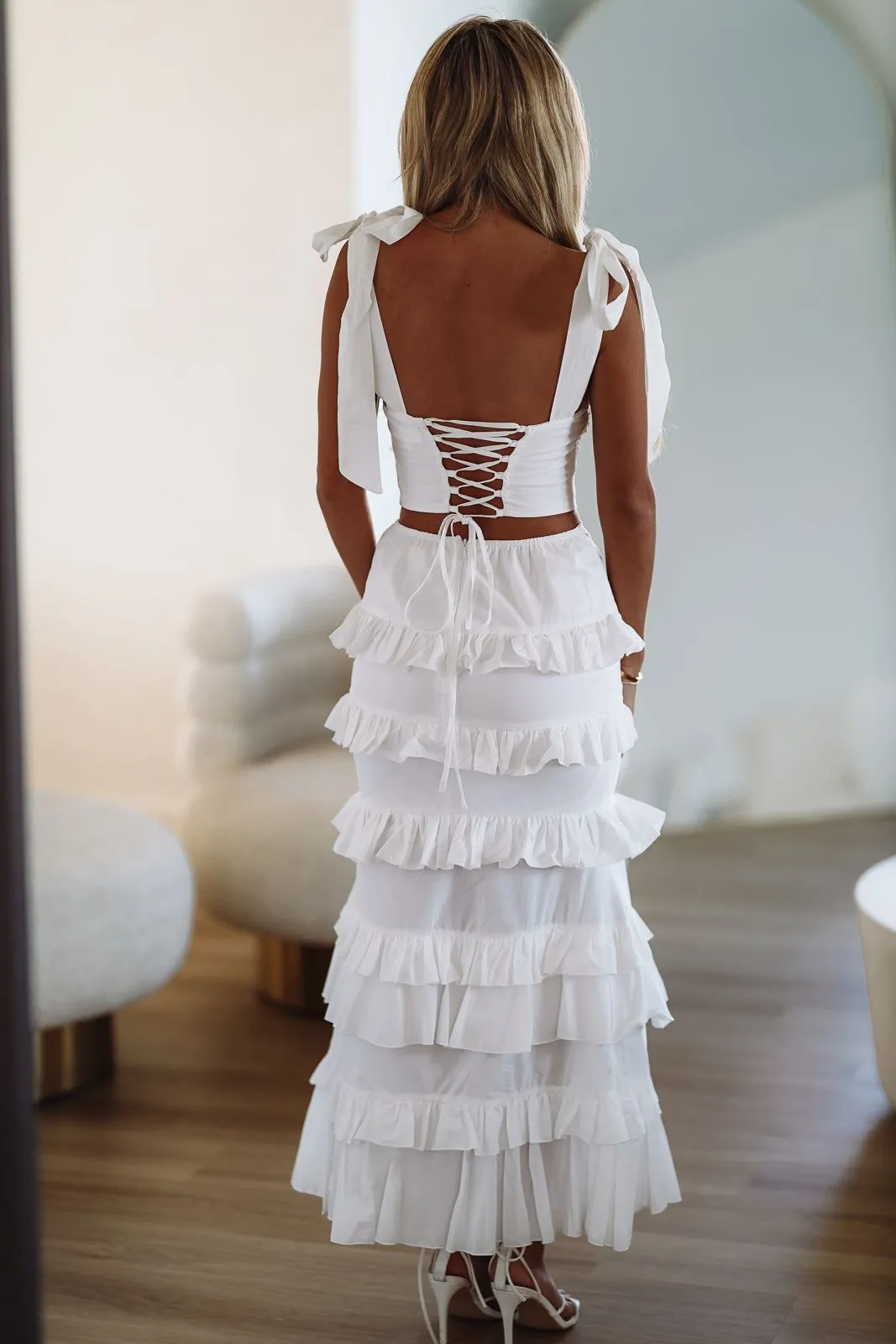 Spring Muse Crop Top - White