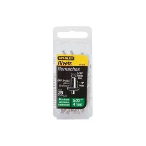 Stanley Aluminium Rivets 4mm - 20 Piece