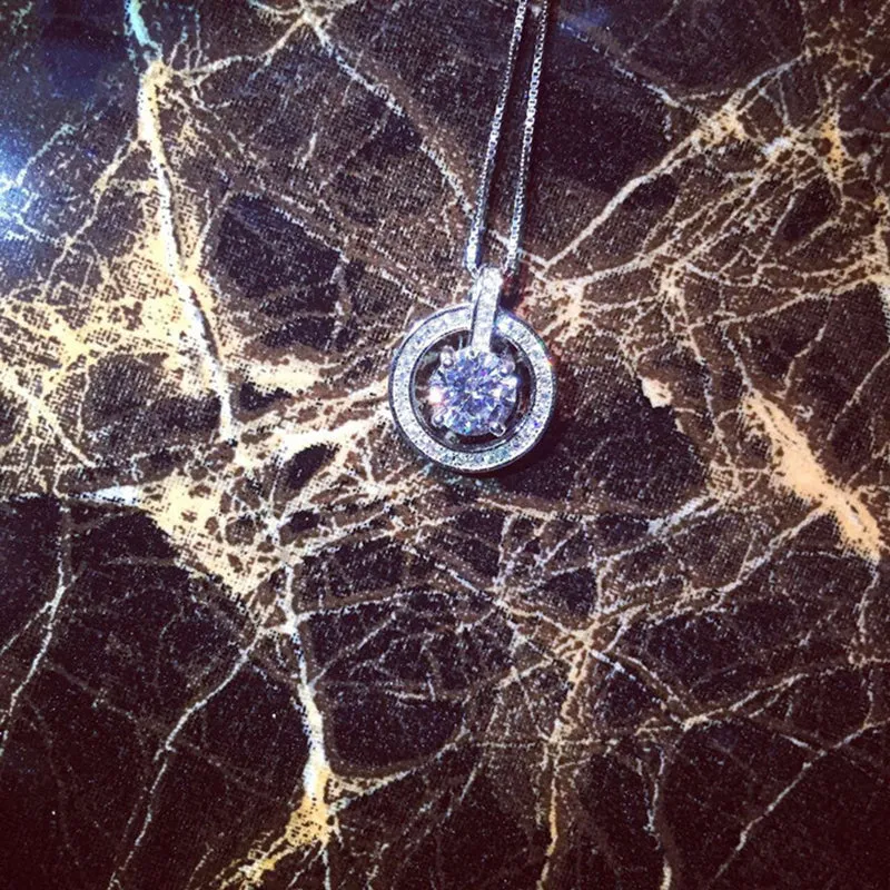 Sterling 925 Silver ‘Crystal Initial Pendant Necklace