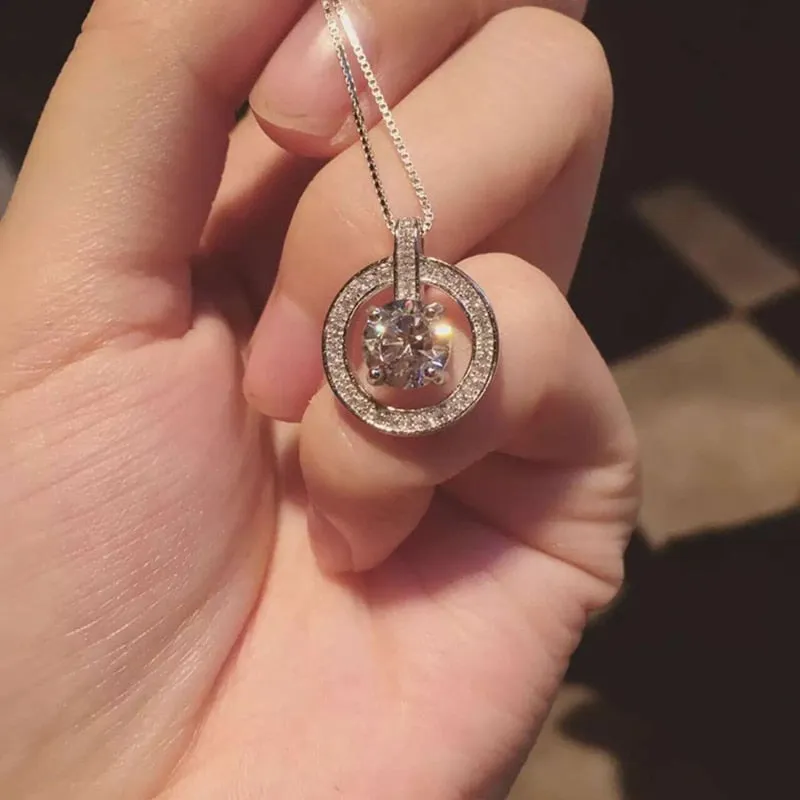 Sterling 925 Silver ‘Crystal Initial Pendant Necklace