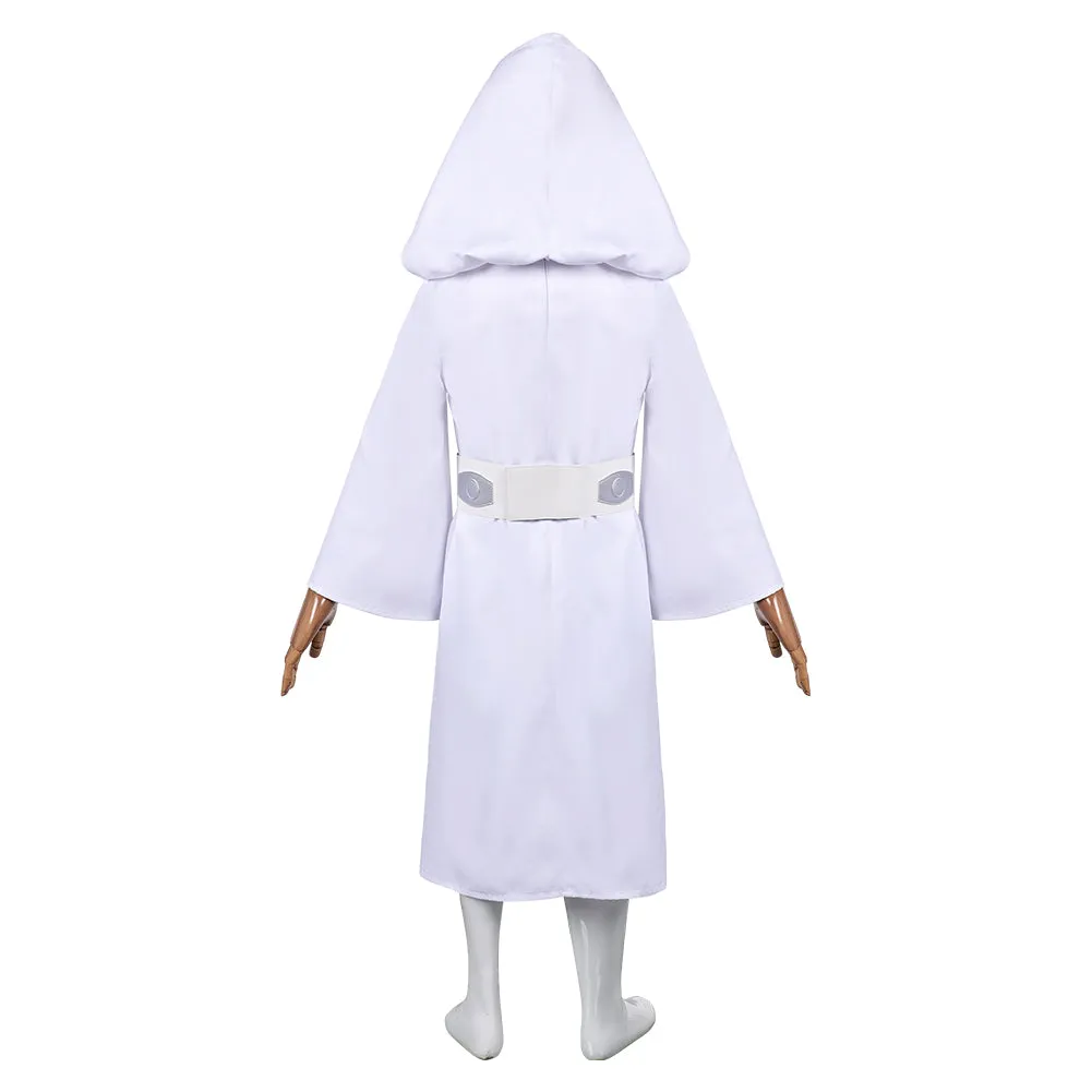 SW Leia White Dress Childrenswear Kids Children Cosplay Costume Outfits Halloween Carnival Suit