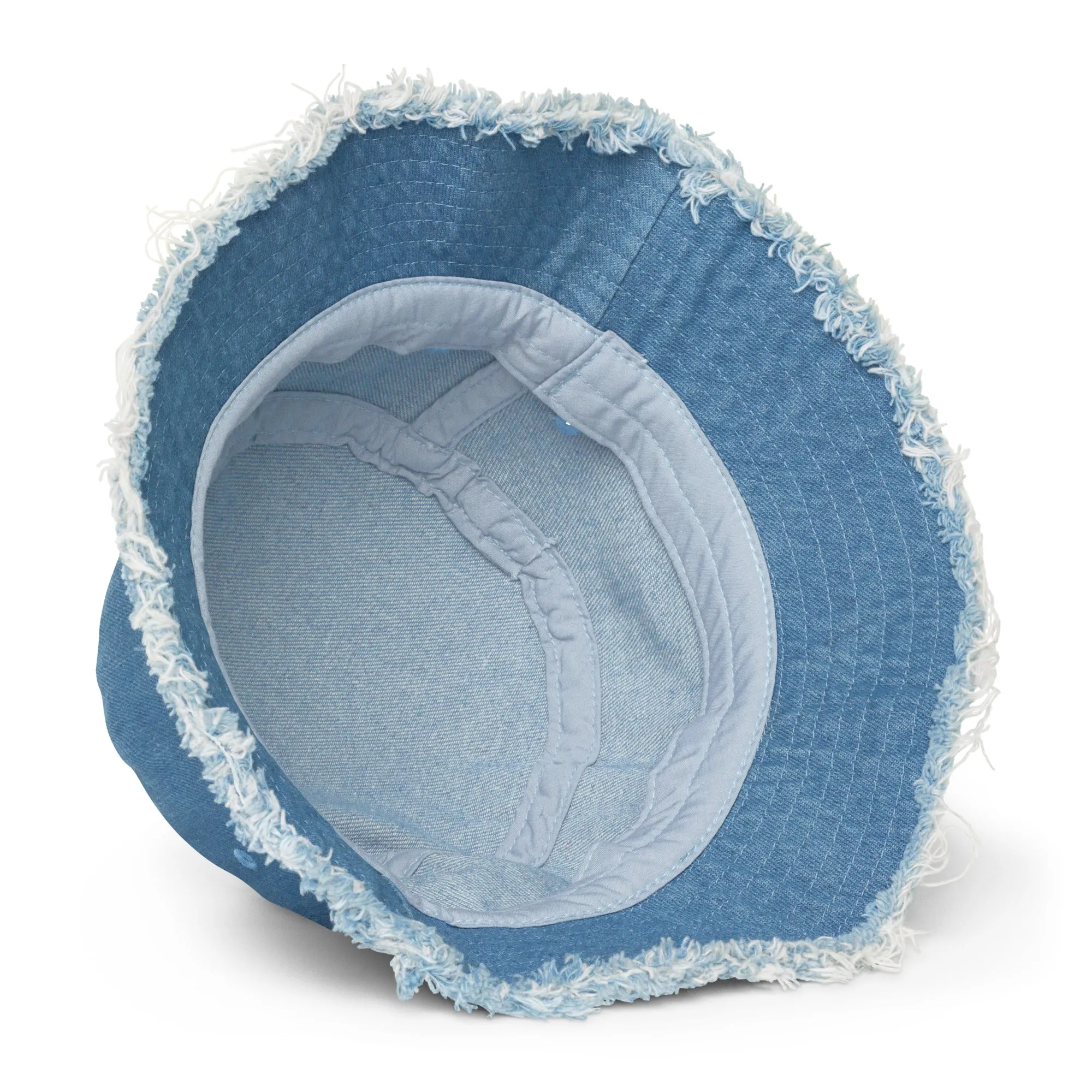Swim Hair Don't Care Distressed Denim Bucket Hat