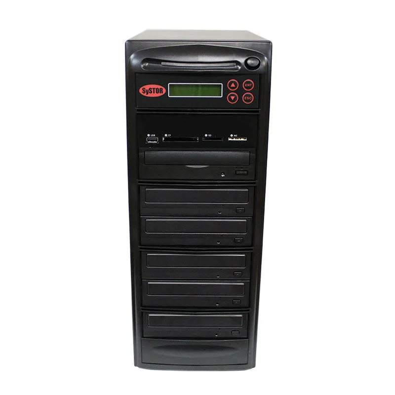 Systor Multi Media Center - Flash Memory Drive (USB/SD/CF/MS/MMC) to Disc Backup   1 to 5 SATA Blu-Ray Duplicator