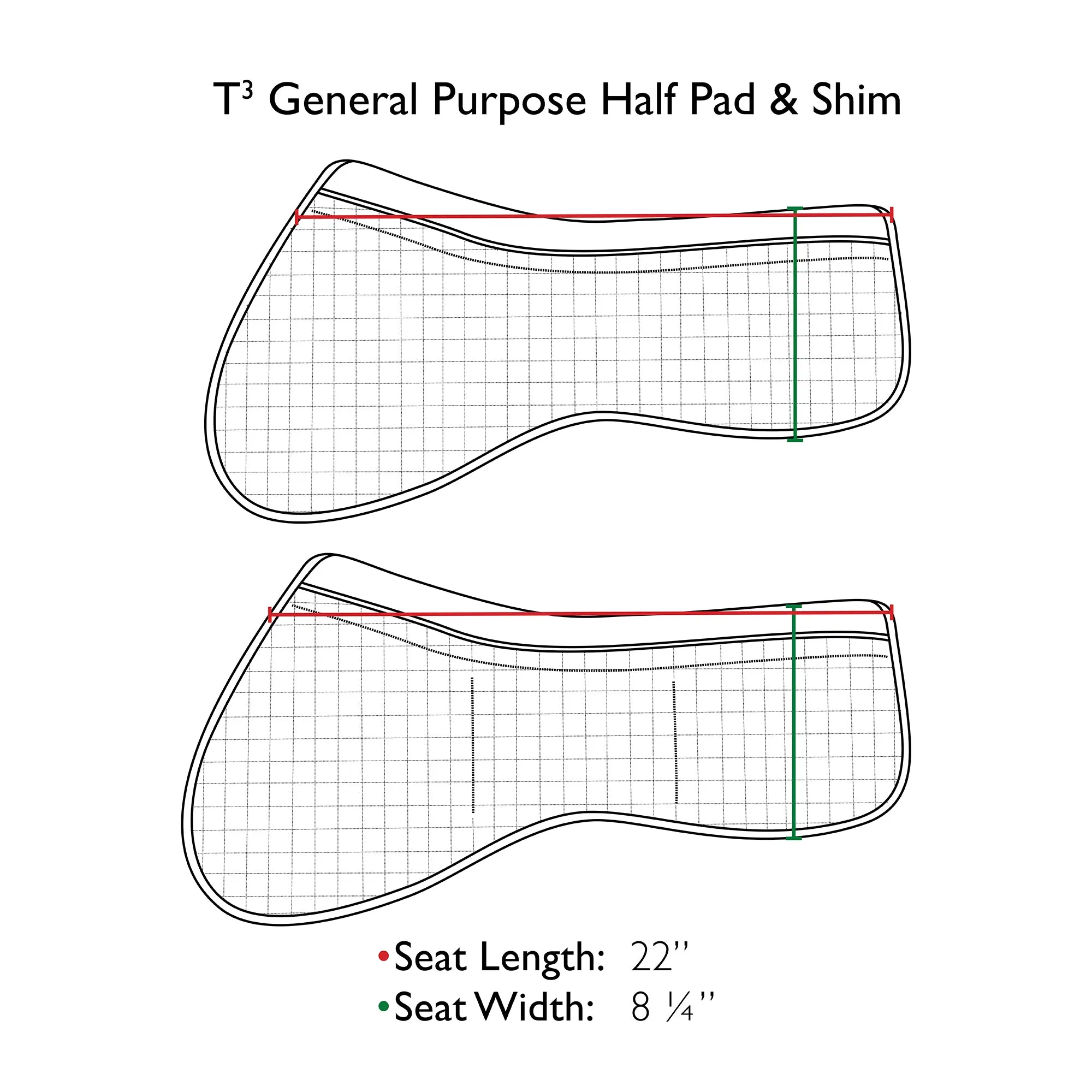 T3 Pro-Impact Close Contact Shim Half Pad-White