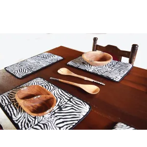 Table Placement Set Zebra with Table Runner