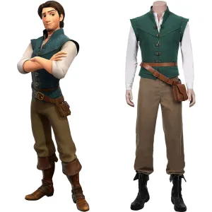 Tangled Halloween Carnival Suit Flynn Rider Cosplay Costume Vest Shirt Outfit