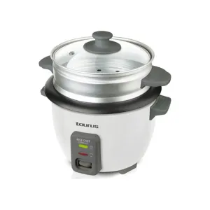 Taurus Rice Chef Compact 300w 600ml Cooker With Glass Lid  White
