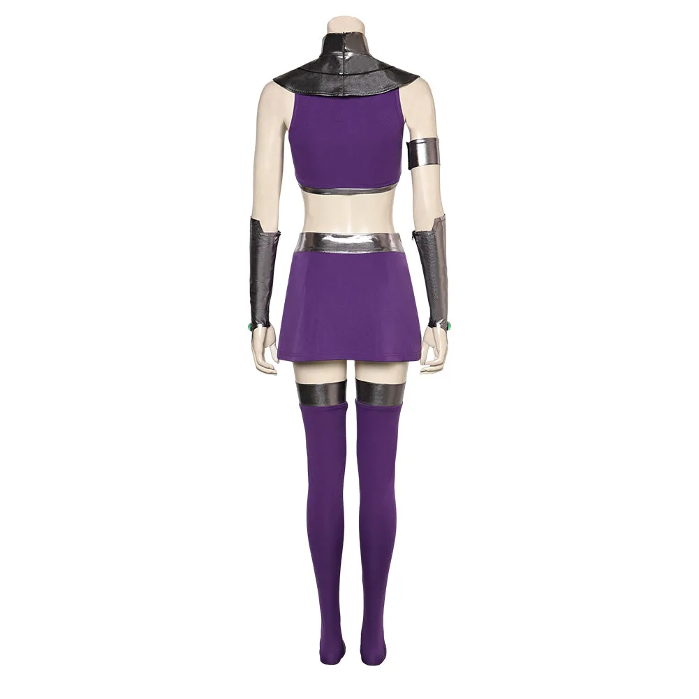 Teen Titans Koriand'r Cosplay Costume Purple Outfits Halloween Carnival Suit