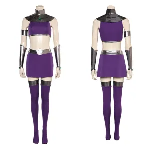 Teen Titans Koriand'r Cosplay Costume Purple Outfits Halloween Carnival Suit