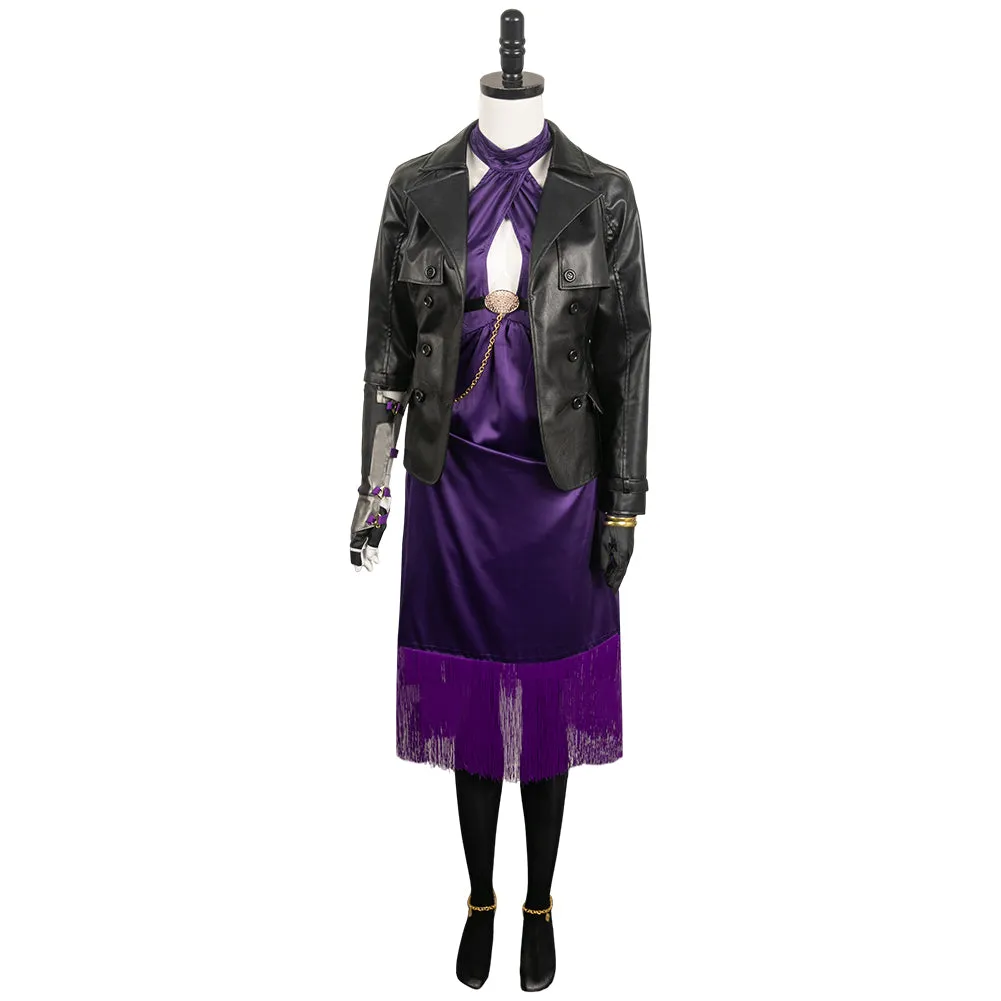 Tekken 8 Nina Game Purple Suit Cosplay Costume Outfits Halloween Carnival Suit