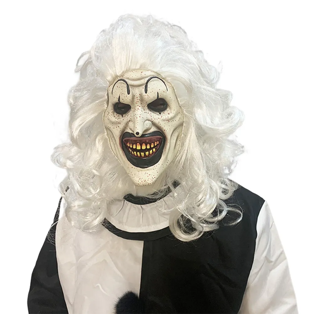Terrifier Horror Movie Christmas Hat Red Spot Mask Cosplay Latex Masks Helmet Masquerade Halloween Party Costume Props