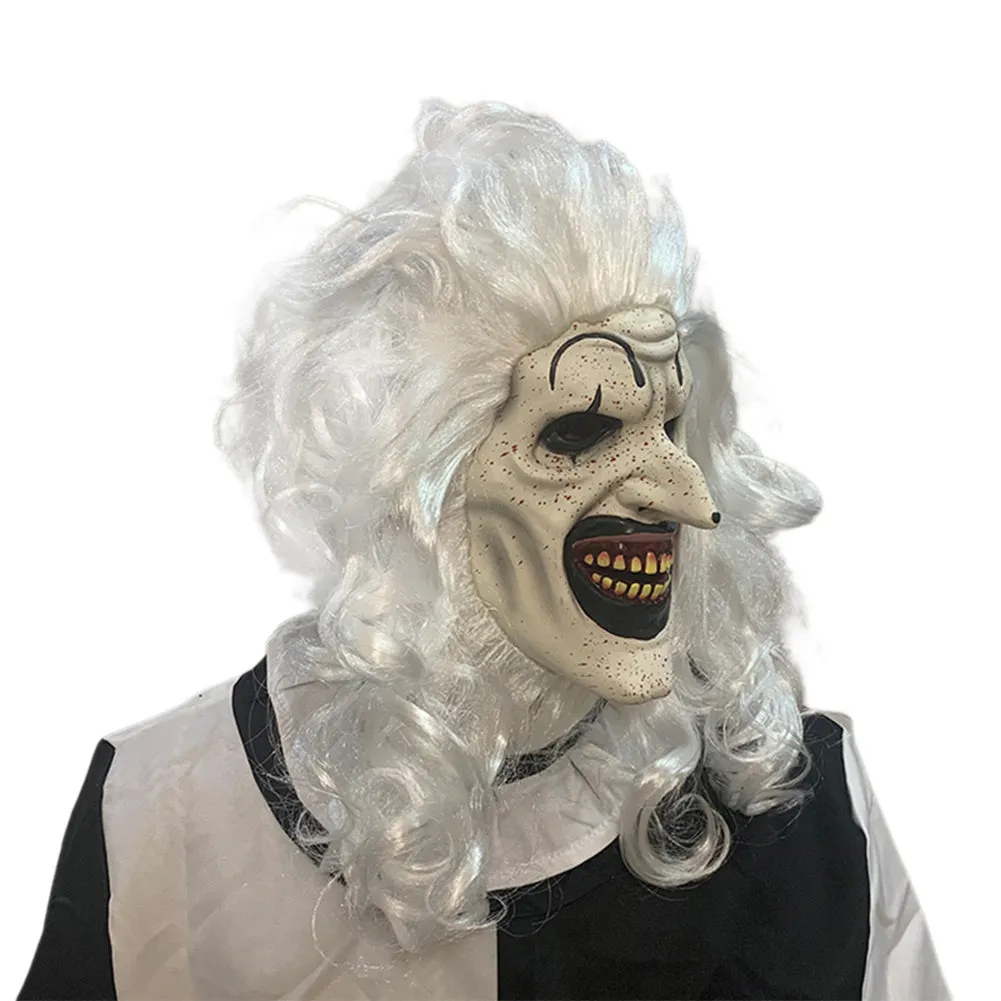 Terrifier Horror Movie Christmas Hat Red Spot Mask Cosplay Latex Masks Helmet Masquerade Halloween Party Costume Props