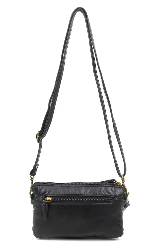 The Anita Three Way Crossbody Wristlet - Black