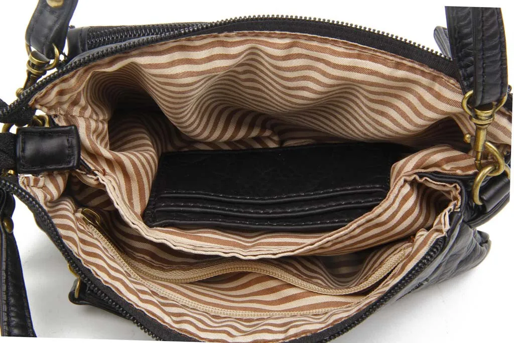 The Anita Three Way Crossbody Wristlet - Black