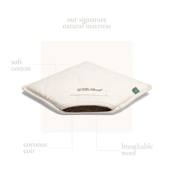 The Little Green Sheep Quilted Moses Basket Bundle - Juniper Rice