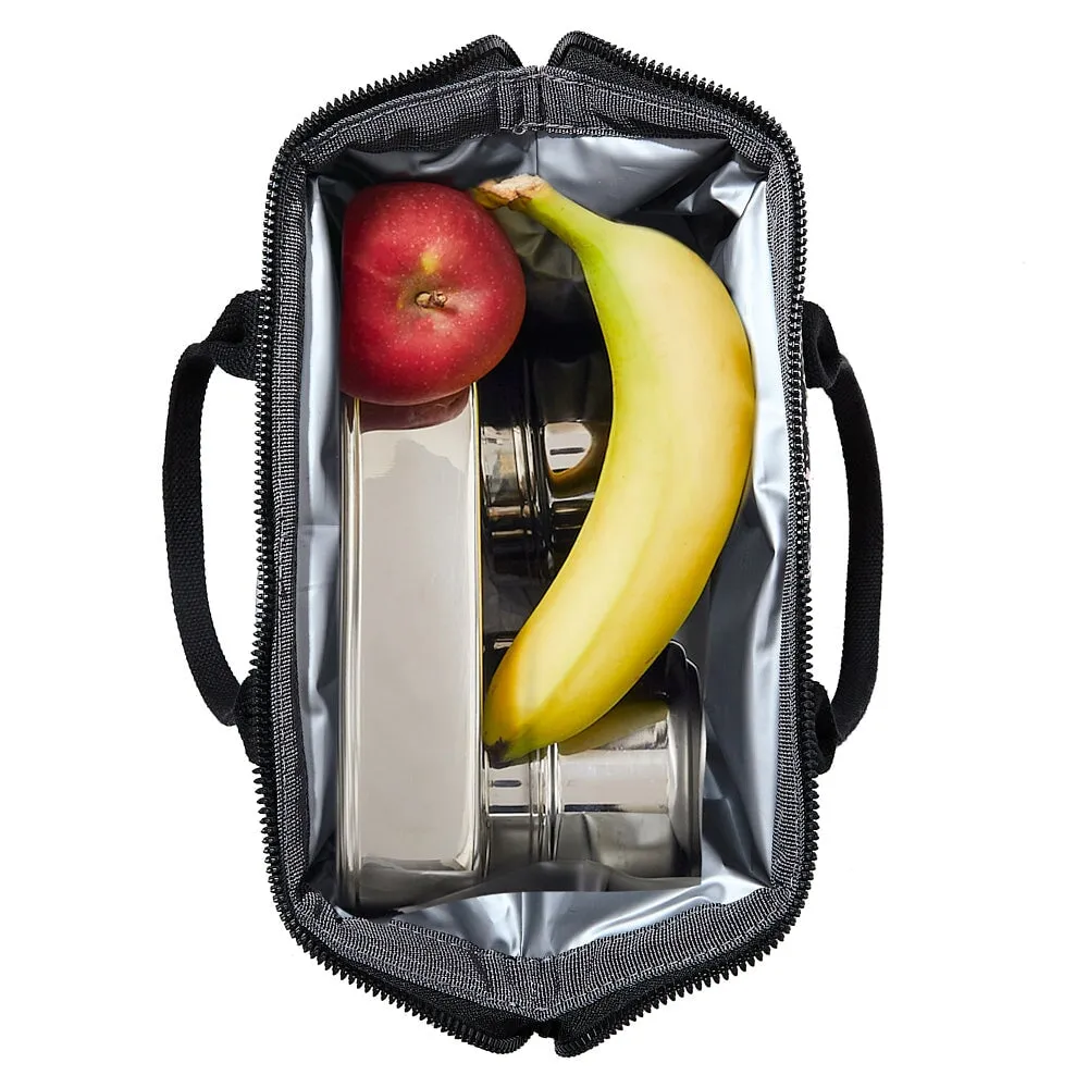 the LUNCH BAG quilted Black Floral