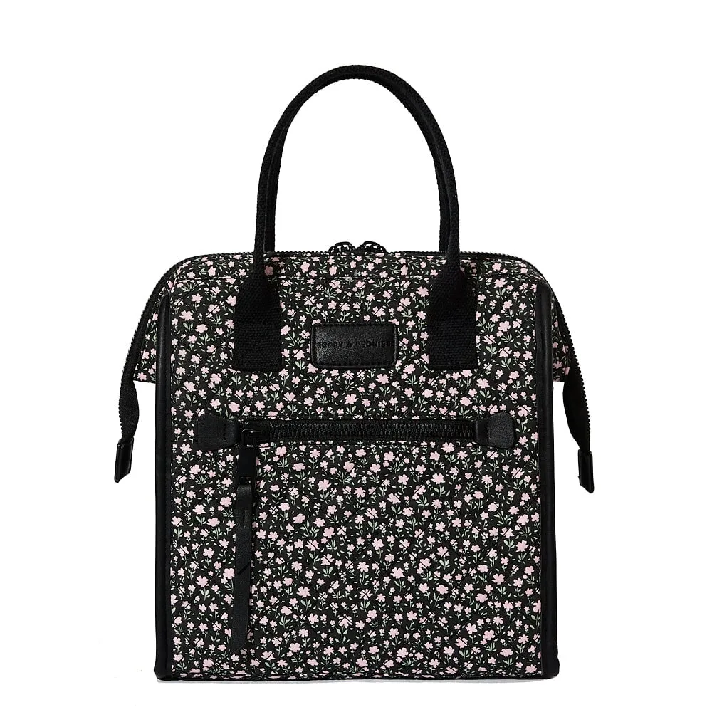 the LUNCH BAG quilted Black Floral