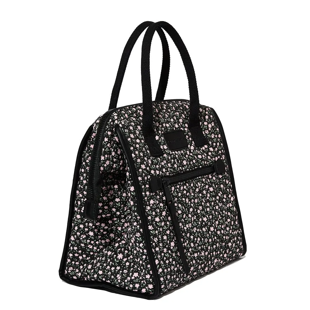 the LUNCH BAG quilted Black Floral